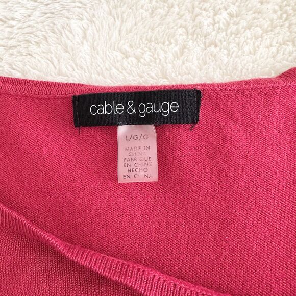Cable & Gauge Sweater Womens Size L Red O Ring Cutout Holiday - Picture 4 of 8